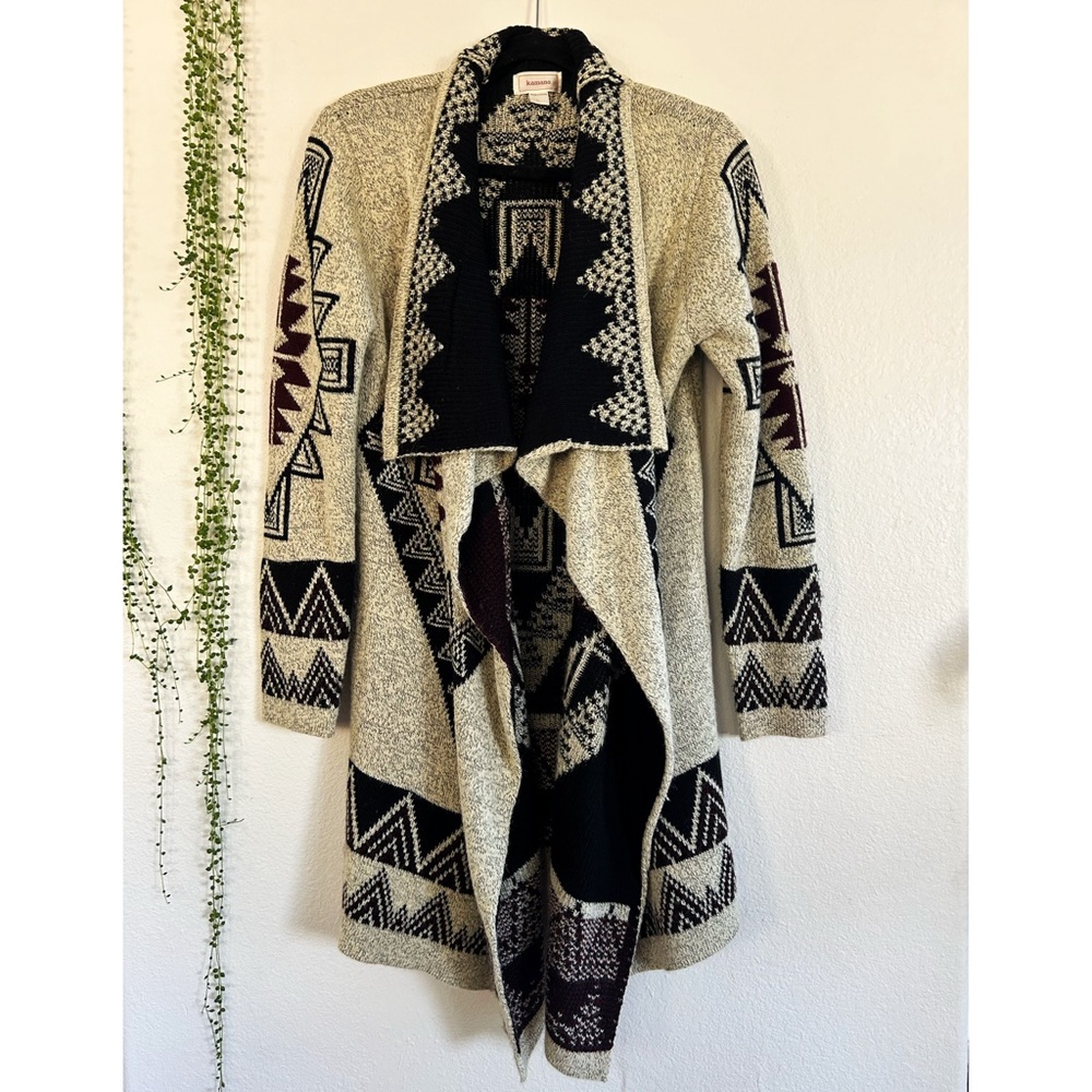 Kamana geometric/tribal long cardigan
